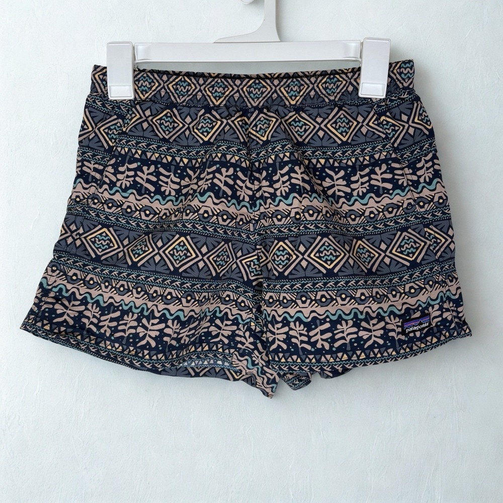 Patagonia Baggies Women's Shorts 5" Multicolor Print Tiki Tide-pool Blue Run XS